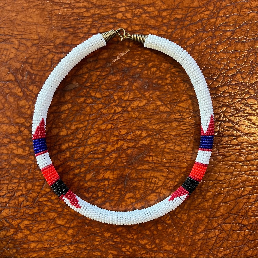Sseko Designs Beaded collar necklace. Summer 2017 jewelry capsule collection
